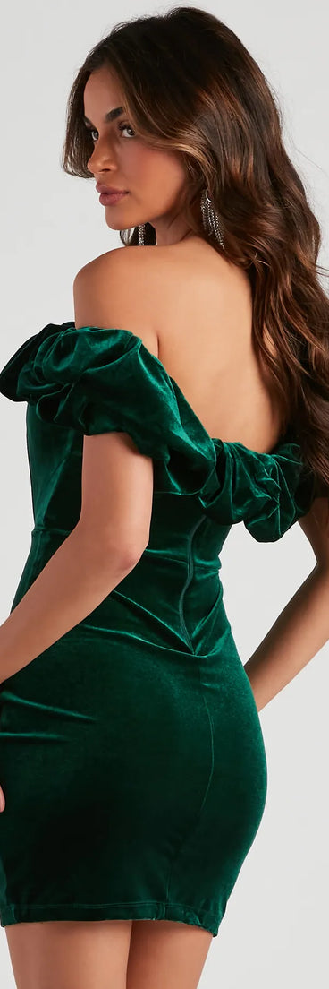 Beth Velvet Ruffle Party Dress