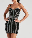 Kalani Iridescent Rhinestone Corset Mini Dress