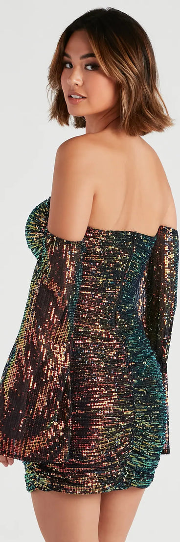 Harlee Iridescent Sequin Short Dress