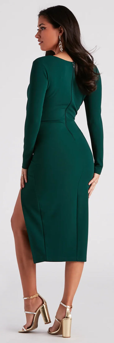 Murphy Long Sleeve Corset Midi Dress