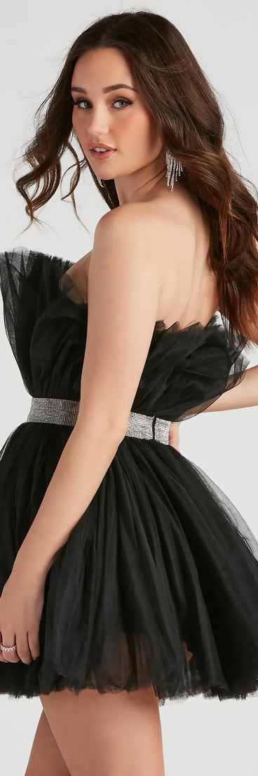 Belle Tulle Rhinestone Short Dress