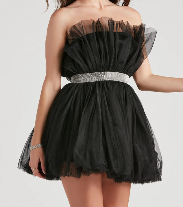 Belle Tulle Rhinestone Short Dress | Windsor