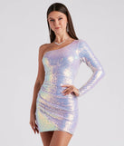 Add royal flair with the Haley Sequin Short Party Dress in lavender, a viral-worthy pick from the purple homecoming dress collection made to light up your HOCO feed.