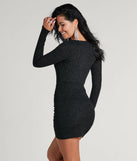 Own every entrance in the Toni Glitter Cowl Neck Mini Dress, a black party dress perfect for milestone birthdays and grad parties, or dancing through summer nights and unforgettable bachelorette celebrations.