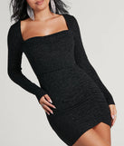 Bring high-impact style to your nightlife in the Toni Glitter Cowl Neck Mini Dress, a bold black club dress made for dancing, parties, and unforgettable nights.