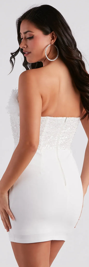 Anabelle Feather Corset Party Dress