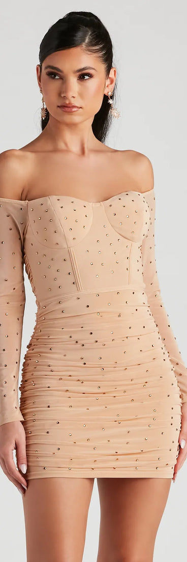 Marilyn Rhinestone Mesh Mini Dress