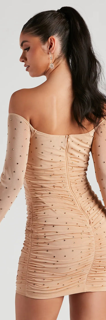 Marilyn Rhinestone Mesh Mini Dress