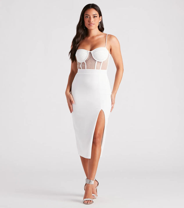 Destiny Formal Bustier Midi Dress Windsor