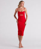 Mia Formal Sleeveless Cutout Midi Dress