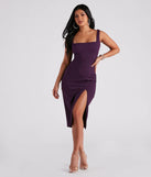 Matilda Crepe Slit Midi Dress