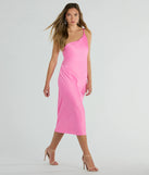 Make a bold statement in the Winnie Formal Satin One-Shoulder Midi Dress in pink, the perfect spring dress for weddings, cocktail hours, nights out, and/or seasonal celebrations.