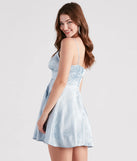 Kara Formal Floral Satin Skater Dress