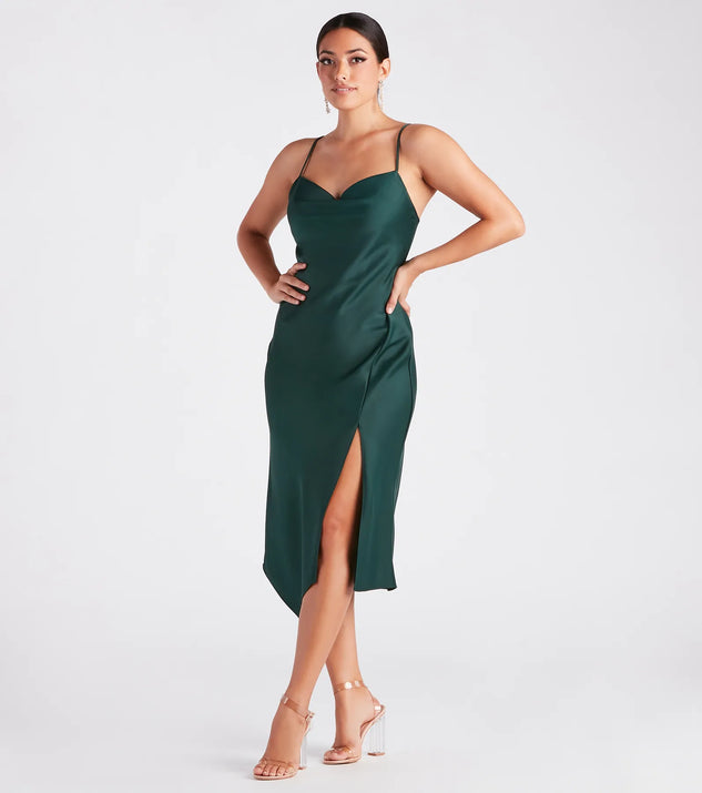 Annabella High Slit Midi. Dress