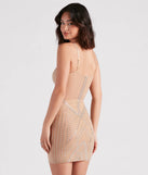 Nessa Rhinestone Mesh Party Dress