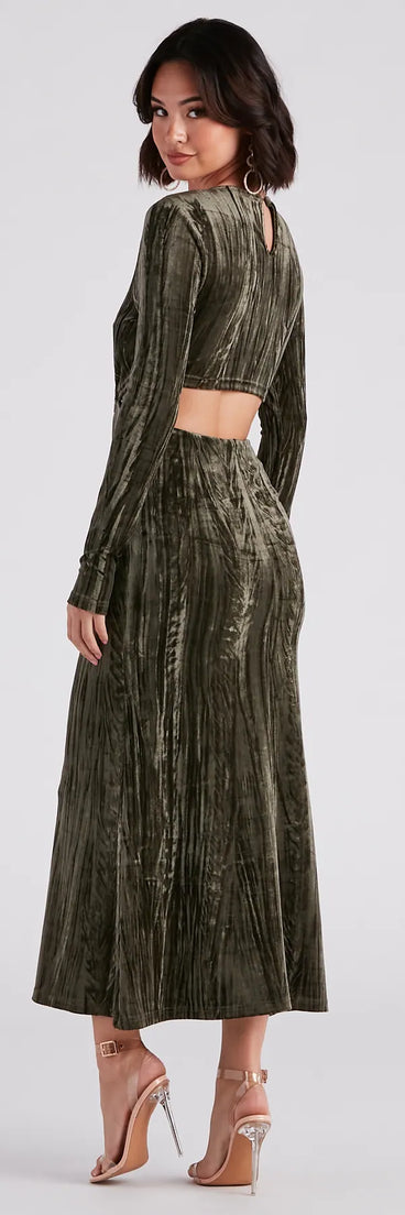 Kori Formal Velvet Cutout Midi Dress