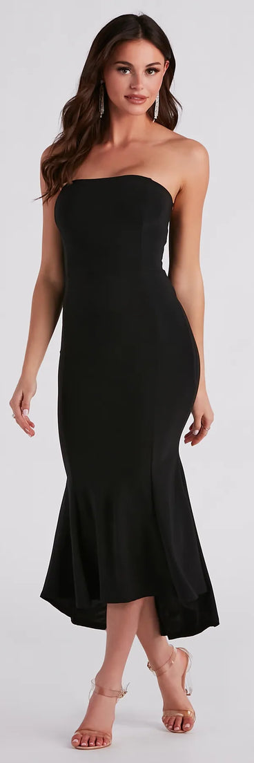 Palmer Strapless High-Low Midi Dress