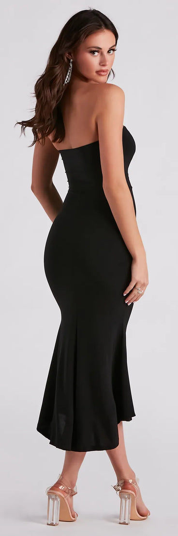 Palmer Strapless High-Low Midi Dress