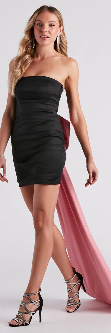 Franny Taffeta Bow Mini Party Dress