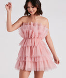 Alisa Glitter Tulle Short Party Dress