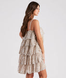 Priah Sequin Tiered Ruffle Party Dress