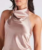 Caroline Halter Neck Satin Mini Dress
