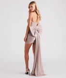 Make the big day unforgettable with the Marcy Glitter Bow Mini Party Dress, a gorgeous blush bridesmaid dress that balances elegance and affordability.
