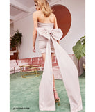 The Marcy Glitter Bow Mini Party Dress helps create a chic blush women's cocktail outfit with a trendy texture and stylish design, ideal for wedding guest cocktail outfits or dinner parties