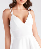 Kennedy Formal V-Neck Ruffled Skater Dress