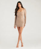 Revamp your 2025 wardrobe with this chic addition, the Kim Rhinestone And Pearl Formal Bodycon Mini Dress in nude, perfect for elevating your style in the new year.