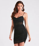 Farrah Rhinestone Sheer Mesh Formal Mini Dress