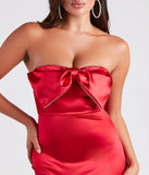Bella Satin Rhinestone Bow Party Dress