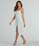 Turn heads at Prom 2025 in this white prom dress, where statement-making details meet the iconic style of the Sienna Formal Sequin Lace-Up Midi Dress .