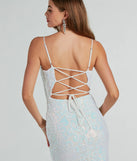 Revamp your 2025 wardrobe with this chic addition, the Sienna Formal Sequin Lace-Up Midi Dress in white, perfect for elevating your style in the new year.