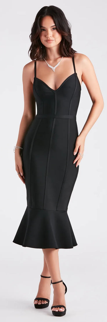 Aya Formal Midi-Length Bandage Dress
