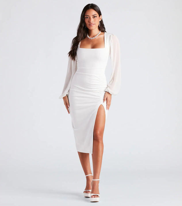 Marjorie Formal Chiffon Sleeve Midi Dress | Windsor Marjorie Formal Chiffon Sleeve Midi Dress | Windsor