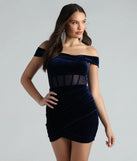 Own every entrance in the Marla Velvet Corset Illusion Dress, a navy blue party dress perfect for milestone birthdays and grad parties, or dancing through summer nights and unforgettable bachelorette celebrations.
