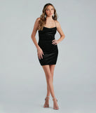 Make a bold statement in the Frankie Glitter Velvet Lace-Up Mini Dress in black, the perfect spring dress for weddings, cocktail hours, nights out, and/or seasonal celebrations.