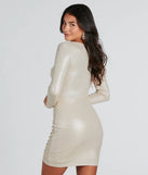 Serena Metallic Long Sleeve Mini Dress