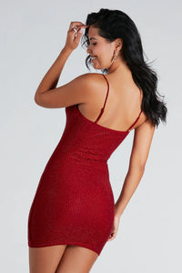 paige red dress PAIGE PADDED DRESS (CHERRY RED)