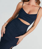 Robyn Formal Glitter Cutout Midi Dress