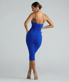Revamp your 2025 wardrobe with this chic addition, the Bonnie Formal Mesh Ruched Midi Dress in royal blue, perfect for elevating your style in the new year.