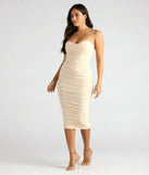 Revamp your 2025 wardrobe with this chic addition, the Zoe Formal Mesh Faux Pearl Midi Dress in ivory, perfect for elevating your style in the new year.