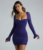 Add royal flair with the Tracey Mesh Faux Pearl Bodycon Party Dress, a viral-worthy pick from the purple homecoming dress collection made to light up your HOCO feed.