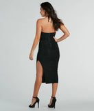 Own every entrance in the Josie Formal Rhinestone Cowl Halter Midi Dress, a black party dress perfect for milestone birthdays and grad parties, or dancing through summer nights and unforgettable bachelorette celebrations.