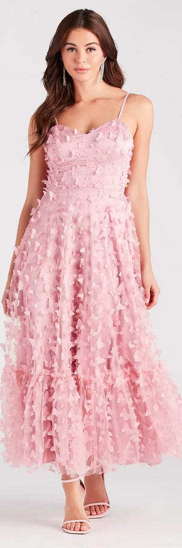 Molly Formal Butterfly Applique A-Line Dress