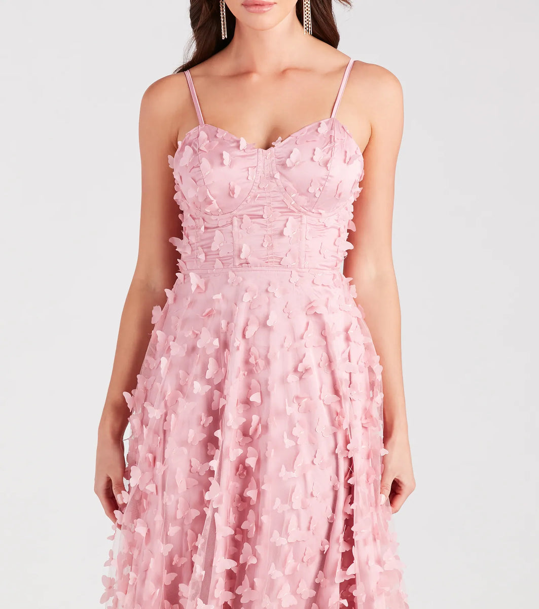 Molly Formal Butterfly Applique A-Line Dress & Windsor