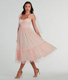 Arielle Bow Strap A-Line Midi Formal Dress