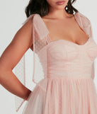 Arielle Bow Strap A-Line Midi Formal Dress
