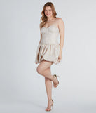 Elisa Formal Floral Jacquard Bubble Hem Skater Dress